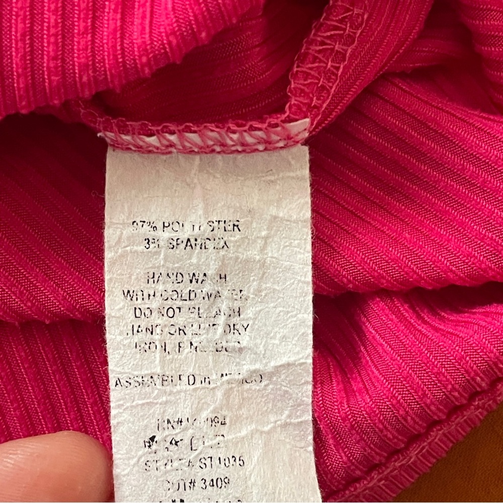 Hot Pink Ribbed Top - Picture 6 of 6